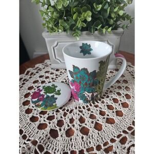 Paula Scaletta porcelain‎ coffee mug with lid